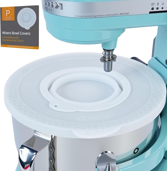 Siliconen Deksel voor Mengkom, Geschikt voor Blenders met Schaalheffer, Stof- en Spatbestendig Mengkomdeksel (Wit) - Keukenaccessoires voor Efficiënt Mixen