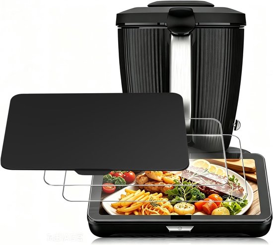 Siliconen displaybeschermfolie en gehard glas 9H voor Thermomix TM7, eenvoudig te plaatsen, beschermt weegschaal en display, robuust en duurzaam