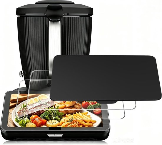 Siliconen displaybeschermfolie en gehard glas 9H voor Thermomix TM7, robuuste bescherming voor weegschaal en display, eenvoudig aan te brengen en te verwijderen