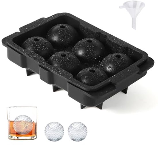 Siliconen Ijsblokjesmaker voor Cocktails en Dranken - Maak 6 Ronde Ijsballen van Merkloos