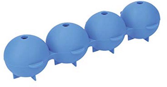 Siliconen Ijsklontjes Maker voor 4 IJsblokjes - Blauw van Merkloos