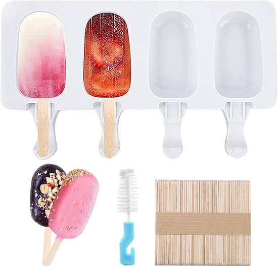 Siliconen ijsvormen voor popsicles met 50 handvatten - Perfect voor zomerfeestjes en verfrissende traktaties van Merkloos