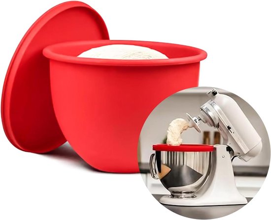 Siliconen Inzetstuk - Mixer Kom Accessoire - Bakken en Mixen - Spat- en Geluidsdempend - 5 Qt - Rood