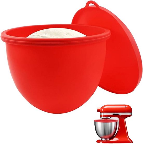 Siliconen Kom Inzetstuk - Keukenmachine Kom Liner - Bakken en Mixen - Stabiele Pasvorm - 5 Qt - Rood van Merkloos