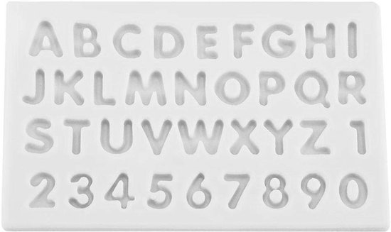 Siliconen Mold voor Letters en Cijfers - 3D Cake Decoratie en Chocoladevormen voor Bakken en DIY Creaties - Grijs 11.00 * 7.50 * 1.80 van Merkloos