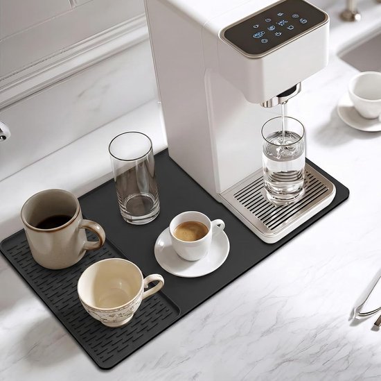 Siliconen onderlegger voor koffiemachine, 61x40cm, zwart, voor volautomatische koffiemachines