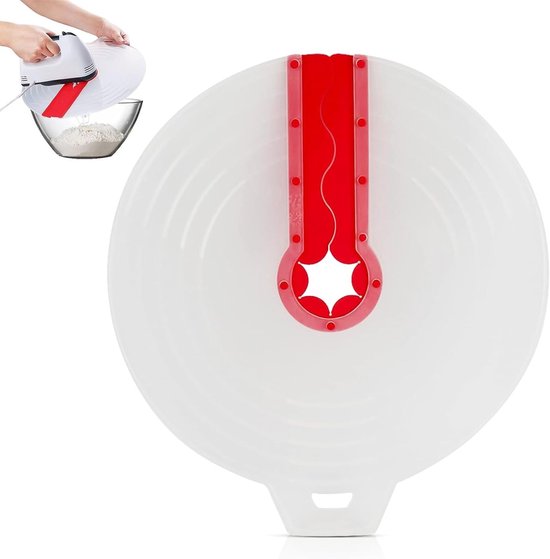 Siliconen Spatdeksel Ø 34 cm voor Handmixer, Mengkom Spatbescherming, Eieren Spatdeksel, Voorkom Vervelend Spatten tijdens het Mixen van Merkloos