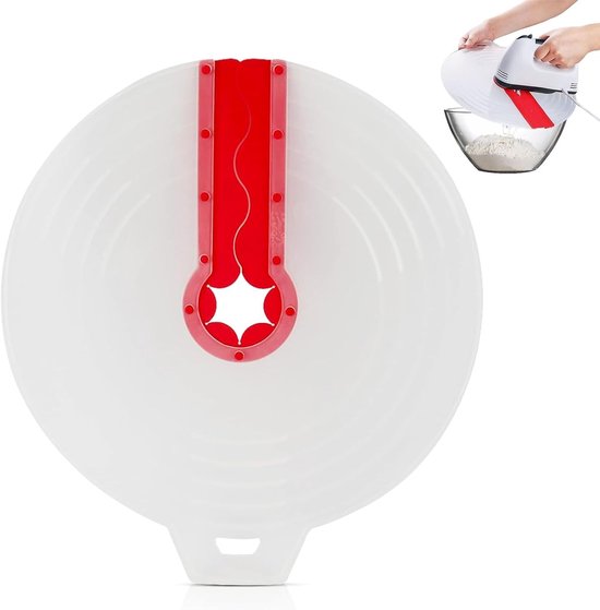 Siliconen Spatdeksel Ø 34 cm voor Handmixers, Mengkom Spatbescherming, Eieren Spatdeksel en Antispat Oplossing voor Keukengebruik