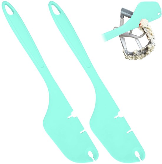 Siliconen Spatelset Handmixer - Mintgroen 12 Zoll - 2 Stuks - Vaatwasmachinebestendig - Ovaal Vorm - Accessoires Voor Keukenmachines