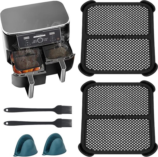 Siliconen Splash Guard voor Airfryer en Heißluftfritteuse, Set van 2, Bescherming tegen Spatten en Vlekken