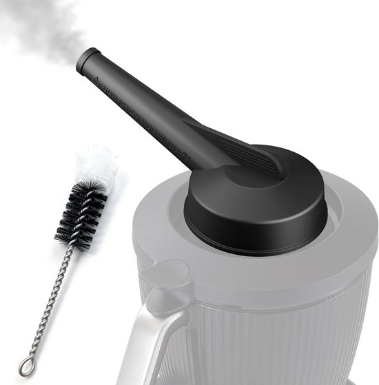 Siliconen stoomemmer met reinigingsborstel voor Thermomix TM7 - Stoomomleiding, stoomafvoer en bescherming voor hangkasten, zwart