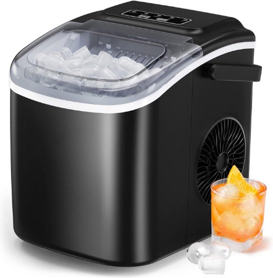 SILONN® Ijsblokjesmachine - Ijsblokjesmaker - Ijsblokjesmakers - Ijsblokjesmachine Zelfreinigend - Inclusief Ijsblokjesschep - 12KG Capaciteit - Zelfreinigende Functie - 2 Maten Ijsblokjes - Binnen 6-8 Min Klaar - Ultra Laag Geluidsniveau van SILONN®