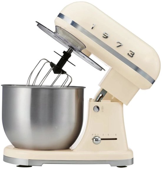 Silvercrest Keukenmachine - 5 L - Beige - Retro - Vermogen: 600 W - Inhoud: 5 L - Snelheden: traploos (1-8)
