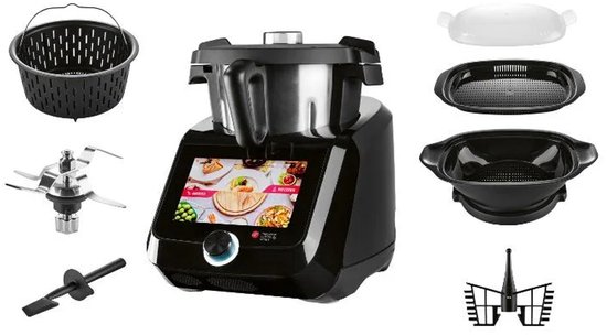 SILVERCREST® KITCHEN TOOLS Monsieur Cuisine Smart - Keukenmachine - Cookprocessor - Foodprocessor - 1200W - 4,5L Inhoud - 10 Snelheden - Cooking Pilot met 600 Recepten - 8 Inch Kleurentouchscreen - Spraakbesturing via Google Assistant - Zwart van SilverCrest