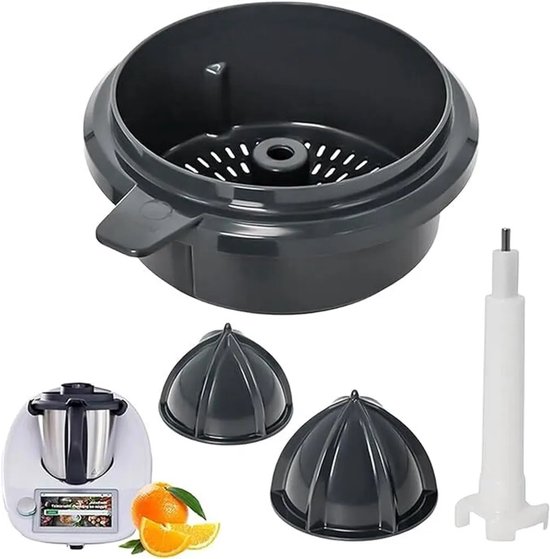 Sinaasappelpersaccessoire met conisch zeefmandje. Geschikt voor Thermomix TM6 en TM5.