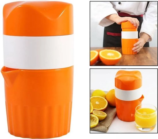Sinaasappelsapmaker - Versgeperste fruit- en groentesapmaker - Sapcentrifuge met sapreservoir - Handmatige sinaasappelsapmaker - Tweedelige fruitpersset van Merkloos