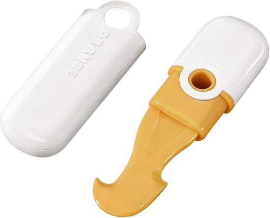 Sinaasappelschiller - Fruit opener - Citrus schillen - Antislip handvat - 11.7 cm - Wit oranje