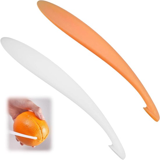 Sinaasappelschiller Set - Citrus openers - Fruit Snel Schillen - Ergonomisch Ontwerp - 2 stuks - Oranje en Wit