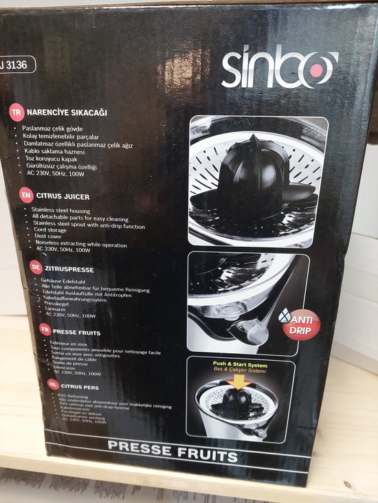 Sinbo Sinasappel/Citrus pers van Merkloos