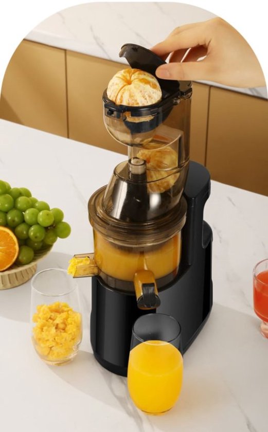 Skynext Keuken Sapcentrifuge - Slowjuicer voor Groenten & Fruit - XXL Vulopening - Krachtige motor - Zwart van Merkloos