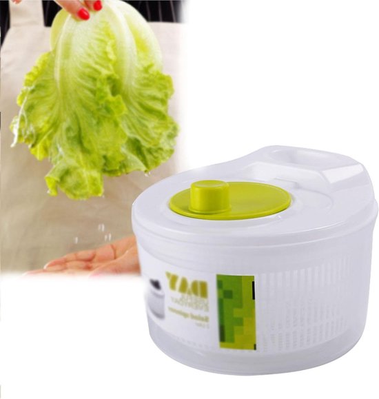 Sla centrifuge - Groente droger - Salade bereiden - Geïntegreerde afvoer - 225 cm - Wit groen