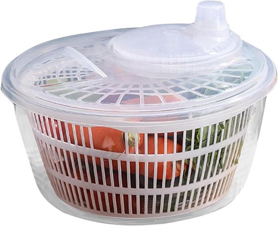 Sla centrifuge - Groente droger - Salades bereiden - Snelle centrifuge - 22.8 x 17.5 cm - Wit