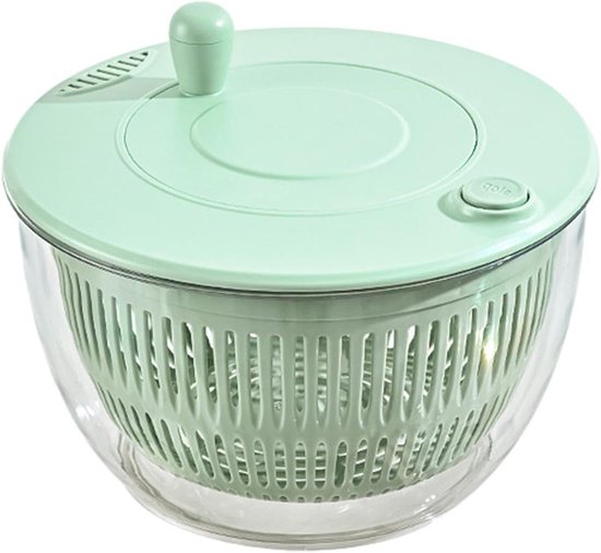 Sla Centrifuge - Groente Droger - Verse Salades Maken - Transparant Ontwerp - 23.5 cm - Lichtgroen