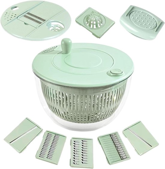 Sla Centrifuge - Keuken Droger - Groente Bereiding - Multifunctioneel Keukengereedschap - 23.5 cm - Groen