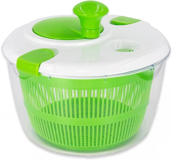 Slacentrifuge Groen - Groente Droger - Snel Salade Wassen - Handige Draaihendel - 24.5 x 24 cm - Groen