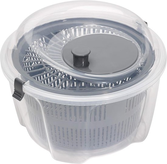 Slacentrifuge - Groente Droger - Salade Bereiden - Eenvoudig Draaimechanisme - 245 cm Diameter - Transparant