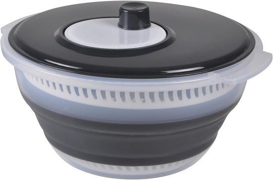 Slacentrifuge - Groente Droger - Salade Bereiden - Intrekbaar Design - 28 x 15 cm - Grijs
