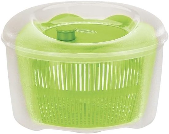 Slacentrifuge - Groente droger - Salade bereiden - Modern design - 24 x 16 cm - Transparant van Merkloos