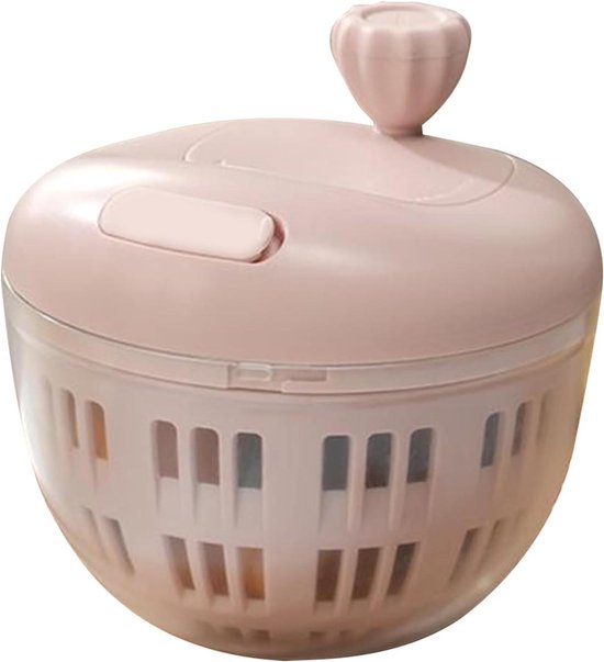 Slacentrifuge - Groente droger - Salades Maken - Antislip Basis - 08 L - Roze