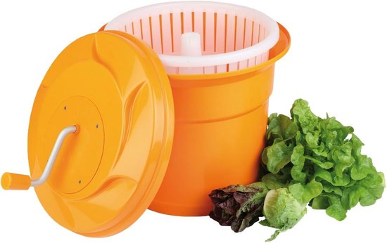 Slacentrifuge - Groente droger - Snel drogen - Grote inhoud - 33x43cm - Oranje