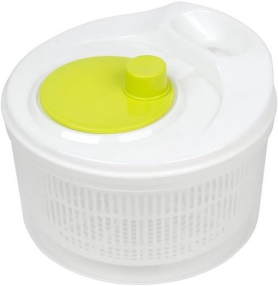Slacentrifuge - Groente Droger - Snel Salade Maken - Antislip Bodem - 23x23x15.5cm - Wit