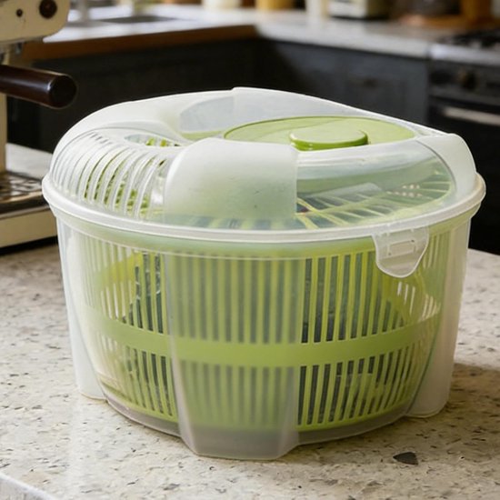 Slacentrifuge - Groente Droger - Verse Salades Maken - Grote Capaciteit - 21 x 21 x 14 cm - Groen