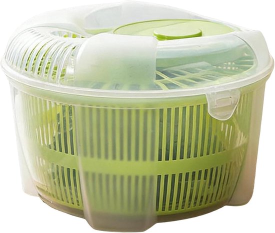 Slacentrifuge - Groente Droger - Verse Salades Maken - Handmatige Zwengel Bediening - 21 cm - Groen