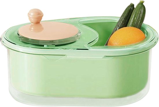 Slacentrifuge - Groente wasmachine - Salade bereiden - Compact deksel ontwerp - 32 x 24 x 16 cm - Groen