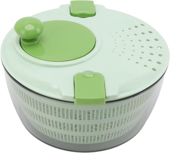 Slacentrifuge Groentedroger - Handmatige Salade Wasmachine - Groenten Drogen - Spatwaterdicht Deksel - 4L Capaciteit - Groen