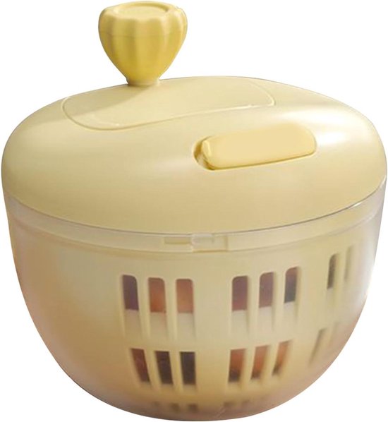 Slacentrifuge - Groentewasmachine Vergiet - Salades Maken - Antislip Basis - 800 ml - Geel van Merkloos