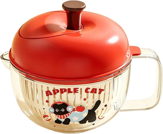 Slacentrifuge - Keuken Droger - Salade Bereiden - Met Ingebouwde Rem - 21x17cm - Rood