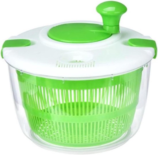 Slacentrifuge Keuken - Groente Droger - Salade Maken - Grote Pompgreep - 24x22cm - Groen