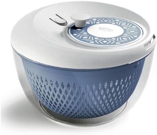 Slacentrifuge met deksel - Groente droger - Verse salades maken - 2-in-1 functie - 26 cm diameter - Blauw