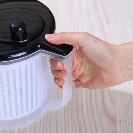 Slacentrifuge met Uitperser - Groentedroger Keuken - Salades Bereiden - Efficiënte Vochtcontrole - 201B x 178H cm - Zwart