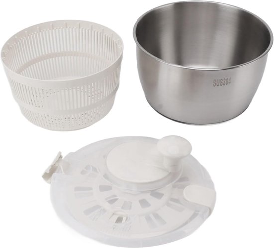Slacentrifuge Roestvrijstaal - Groente Droger - Keuken Gebruik - Grote Capaciteit - 25x15x20cm van Merkloos