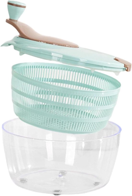 Slacentrifuge - Salade Droger - Groenten Wassen - Spatvrij Koken - 24.5 cm - Blauw van Merkloos