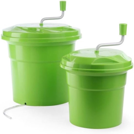 Slacentrifuge - Salade Droger - Grote Hoeveelheden Drogen - Inclusief Afvoerslang - 12L 33x43cm - Groen