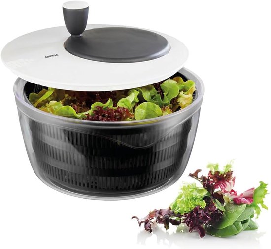 Slacentrifuge - Salade Droger - Knapperige Salades - Geïntegreerde Schenktuit - 3 Liter Inhoud - Wit van Merkloos