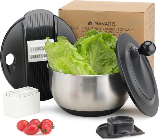 Slacentrifuge Set - Groente Droger - Salade Bereiden - Met Raspen - 245 cm - Zilver