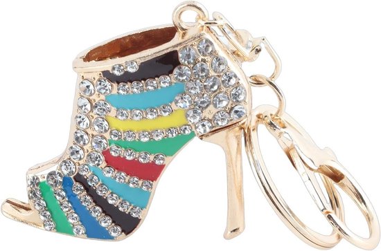 Sleutelhanger in de vorm van een hoge hak, unieke kristallen schoen, perfect voor modebewuste vrouwen